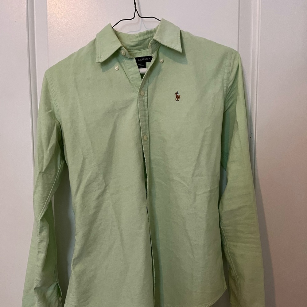 Ralph Lauren Womens Lime Green Oxford Shirt